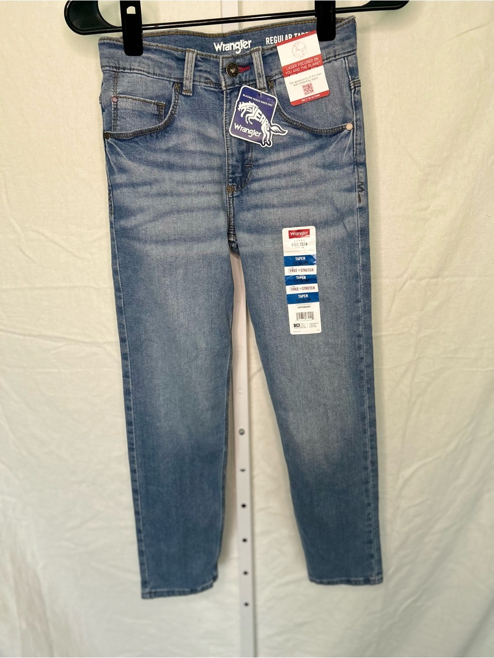 Wrangler Boys Five Star Taper Fit Stretch Jeans Size 12 Slim